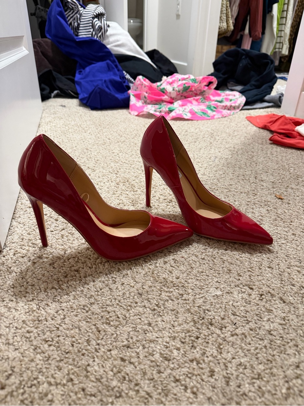Steve Madden Red Patent Pointed-Toe Stiletto Pumps